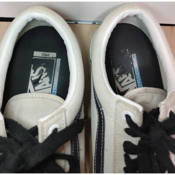 Vans Old Skool Pro Marshmallow and Black Sneakers - Picture 3 of 8